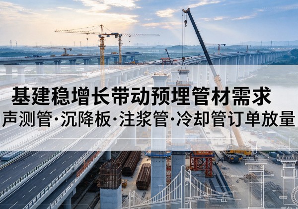嫩江基建稳增长带动预埋监测管材需求，声测管、沉降板、注浆管订单持续放量